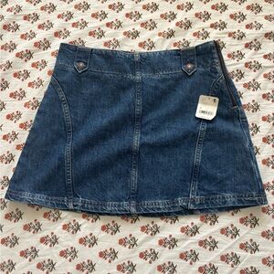 Free People Blue Runaway Denim Mini Skirt